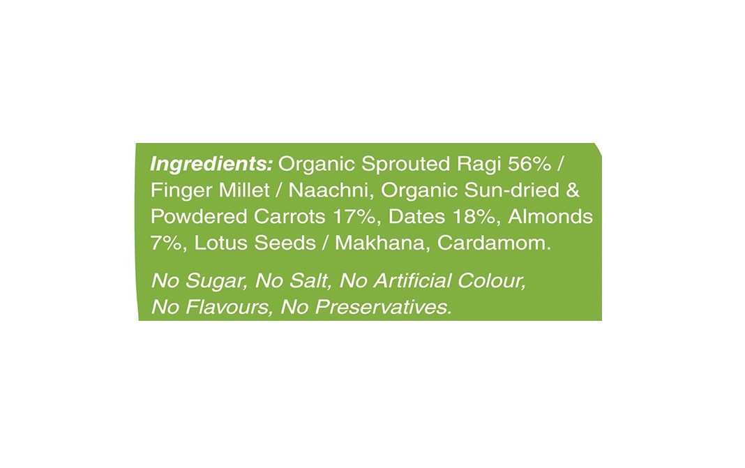 Early Foods Sprouted Ragi & Carrot Porridge Mix   Box  200 grams